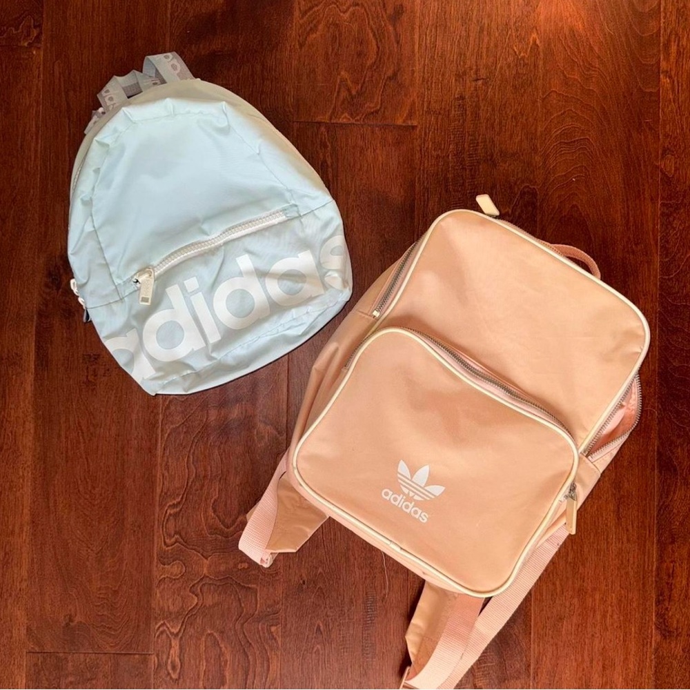 Adidas Peach and Cream & light blue Backpack set of 2